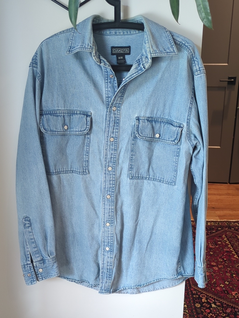 Vintage Denim Button Up Shirt - Men's Casual Button-Up